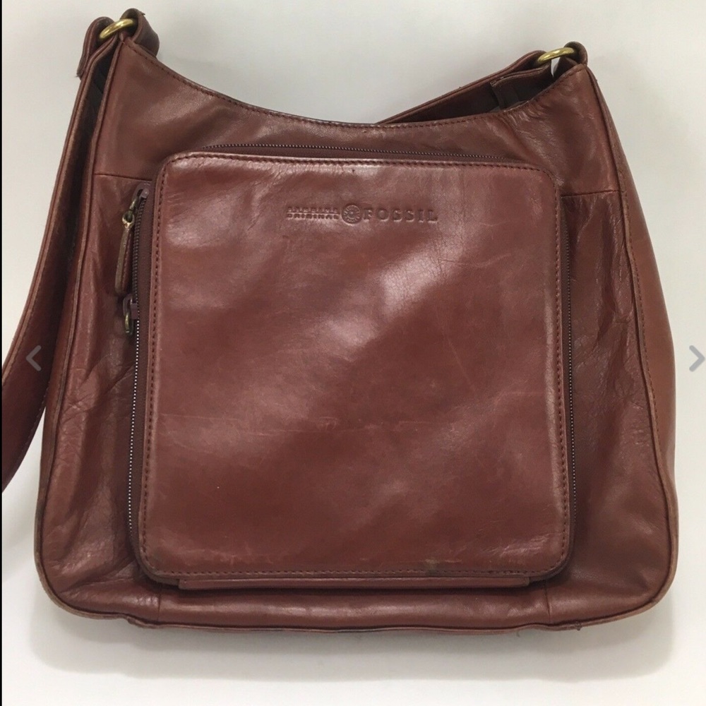Fossil Wine Colored Leather Bag